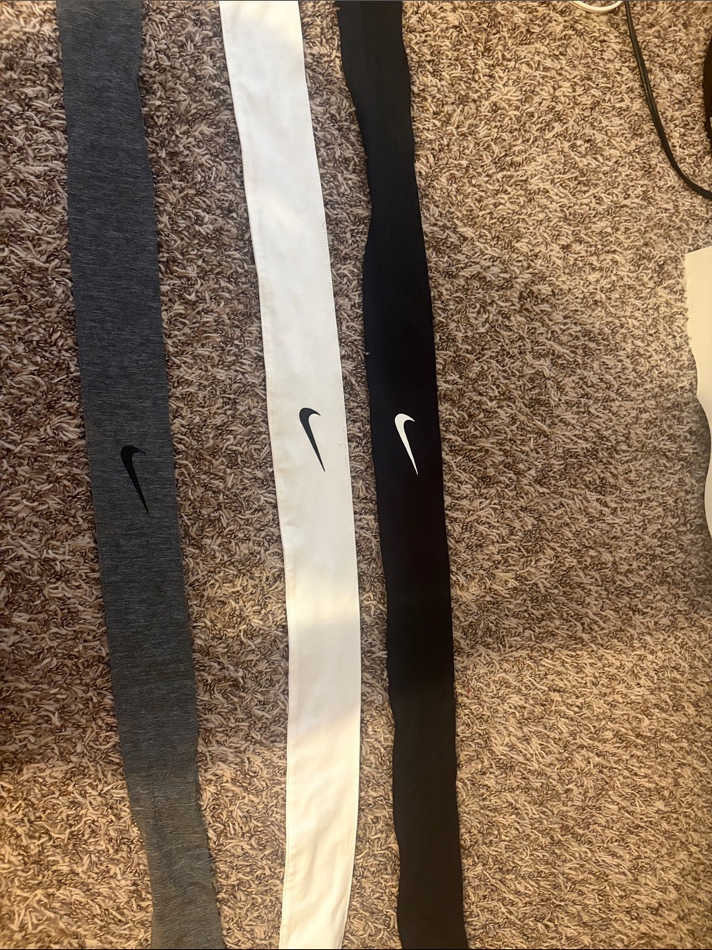 Nike Tie Headbands Trio - Black, White & Gray - Picture 1 of 1